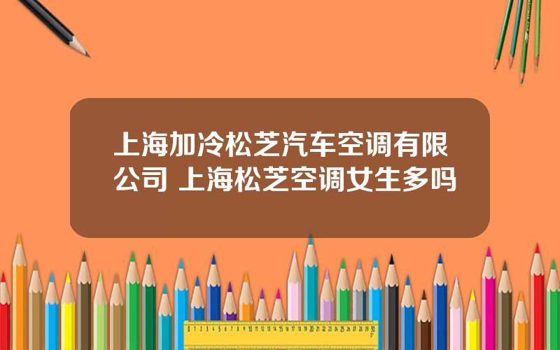 上海加冷松芝汽车空调有限公司 上海松芝空调女生多吗